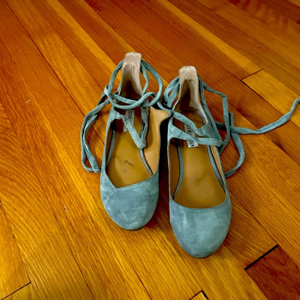 Steve Madden light blue suede ballet flats 🩰